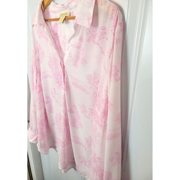 Cynthia Rowley Plus Size Popover Long Sleeve Blouse Top Size 3X - Picture 3 of 6